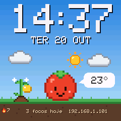 Mostrador Tomate com a planta dourada e 7 dias seguidos